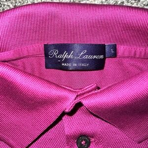 Ralph Lauren Polo Shirt Mens Large Magenta Golf Casual Preppy Italy Purple Label